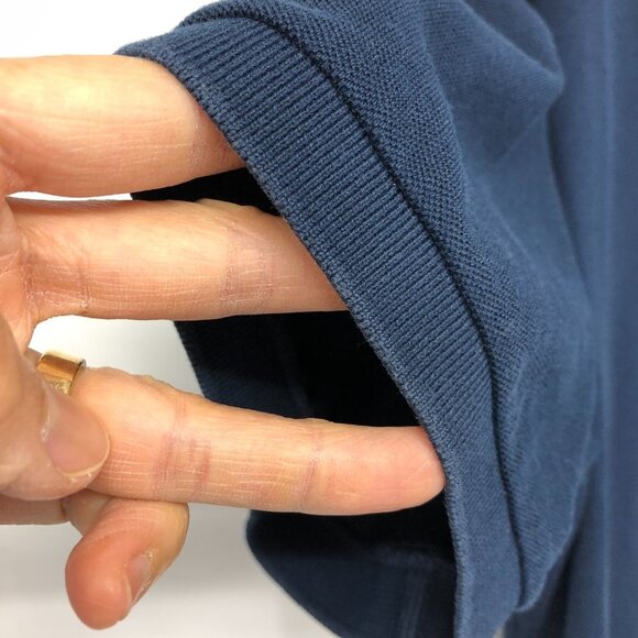 Gucci Men's Leather Collar Midnight Navy Short Sleeve Polo T- Shirt size L - Picture 9 of 16